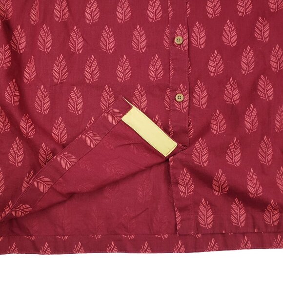 Duluth Trading Hemp Organic Maroon Pink Feather Button Down Women Shirt 2X NWOT - Picture 5 of 10